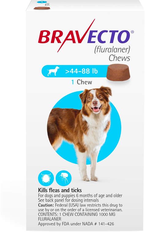 9-22 lbs, (Orange Box), 1 Chew (12-wks. . Bravecto chews for dogs 44 88 lbs